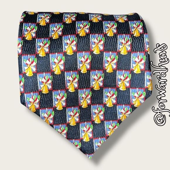 Keith Daniels Holiday Necktie – Festive All-Over Bell Pattern - Picture 3 of 9